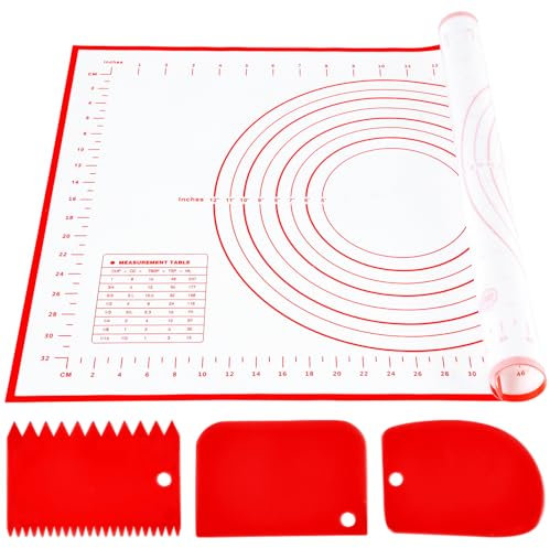 Nifogo Tapete de Silicona para Horno 60 x 40 cm con Raspador, Alfombrilla para Horno Antiadherente Reutilizable para Pasta Pizza Torta Galletas
