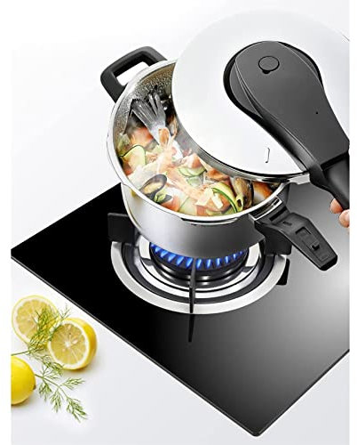 GAROEN Cuisinière à gaz 33CM Cuisinière à gaz encastrable 1 brûleur Wok Verre trempé Noir + Support de Casserole en Fonte (Onecolor NG)