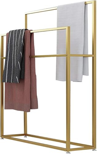Kanduo Toallero de pie de Metal Toallero Independiente, Soporte, Soporte y tendedero for Toallas de baño y Toallas de Mano toallero de baño(D,85 * 20 * 110Cm)