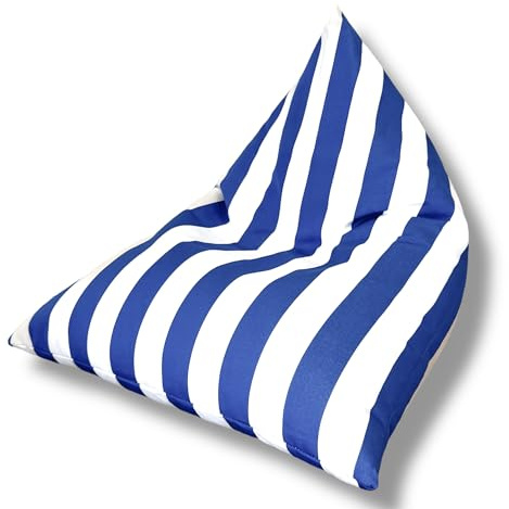 Aiire Puff Exterior en Olefina con Relleno Incluido – Puf Infantil o Adolescente Pequeño para Playa, Parque o Jardín – Bean Bag Chari Ligero con Bolsillo para Lectura, Meditación o Relax Azul