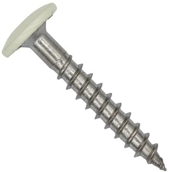 TWISTEC Trespo-Fassadenschrauben 100 Stück, Terrassenschrauben, Holzschrauben, Spanplattenschrauben aus Edelstahl (Reinweiß RAL9010, 4,8x25mm)