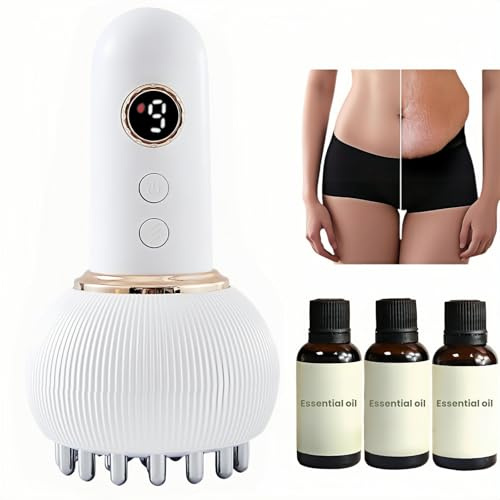 Lymphatic Drainage Massager for Legs, Arms & Belly – Anti Cellulite & Stretch Marks Reduction Tool with Microcurrent, Heat, Vibration & Light Therapy, Portable Body Sculpting Machine for Home Use