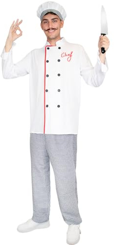 Funidelia Costume da cuoco per uomo, Chef, Vestito per Adulto per feste, Carnevale e Halloween