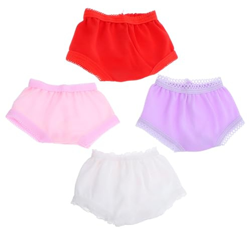 BESPORTBLE Couches Poupée en Polyester pour Habiller Une Poupée Lot de 4 Culottes Jouets Colorées pour Accessoires Jeu D'imitation Style Aléatoire