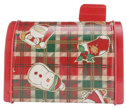 LOORGVEL Caja De Lata Creativa Forma De Buzón Navideño Para Guardar Galletas Caja De Embalaje Metalica Diseño De Buzón Para Dulces Para Decoración De Navidad
