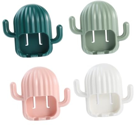 VALICLUD 4 pezzi Spazzolini Forma di Cactus in Supporti Nail Organizzazione Bagno Adatti per Spazzolini e Braccialetti Decorazione Carina per Cucina e Hotel
