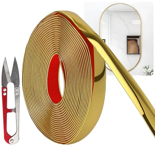VOSSOT Moulures décoratives autocollantes en PVC - 2 cm x 6 m - Moulures murales flexibles - À décoller et à coller - En plastique avec autocollant - Pour cuisine, cadre de miroir, fenêtres, portes et