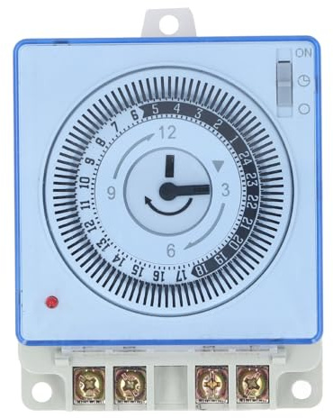 ANKROYU Interruttore timer meccanico 24 ore Spegnimento automatico Interruttore timer a connessione rapida per controllo illuminazione di scarico Materiale ABS per PC