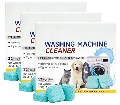 Waschmaschinenreiniger, 2026 Neu Waschmaschine Hygiene Reinigung, 12PCS Maschinenreiniger Washing Machine Cleaner Descaler geeignet zur Kalkentfernung und Reinigung für Tiefenreinigung (3PC)