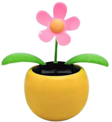 Flor Solar | Ornamento Solar del Coche del | Decoración Tablero de Instrumentos Coche con energía, de Cabeza móvil para el Tablero de Instrumentos