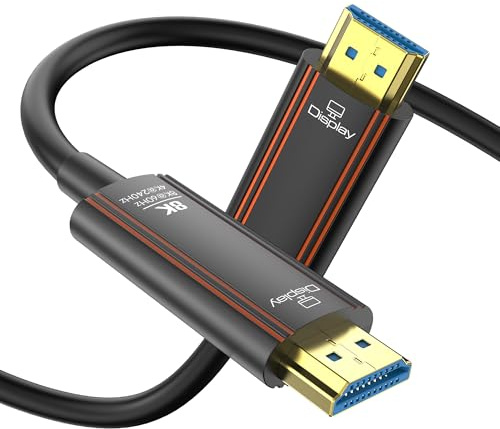 Anehmeta Cavo HDMI in fibra ottica, 3 m, cavo HDMI 2.1 lungo 8 K, 48 Gbps, supporto ad alta velocità 8K a 60 Hz, 4K a 240 Hz, HDR/eARC/HDCP 2.2 e 2.3/3D, compatibile con proiettore monitor PS5, PS4