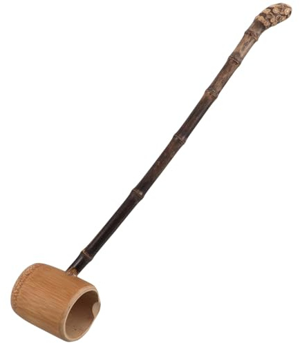 Uonlytech Louche à Eau en Bambou Long Manche Unique, Facile à Transporter, Cuisine et Cérémonies de Thé, Forme Traditionnelle Écope à Eau