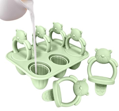 Molde para Helados de Leche | Herramienta Reutilizable de Silicona con Forma de Oso | Molde para Helados para Dentición de Niños,Para Yogur de Frutas, Puré, Chocolate, Mousse, Leche Materna