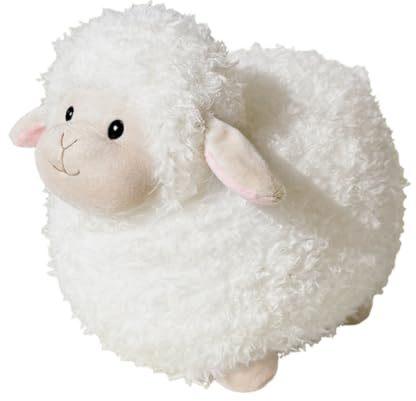 TROYSINC Weiches Rundes Lamm Plüschtier Flauschiges Schaf Kuscheltier, Niedliches Schaf Plüschpuppen Geschenk Kinderspielzeug (L)