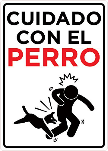 Señal PVC Cuidado con el perro Tamaño A4 (21x29,70cm) Material PVC Resistente