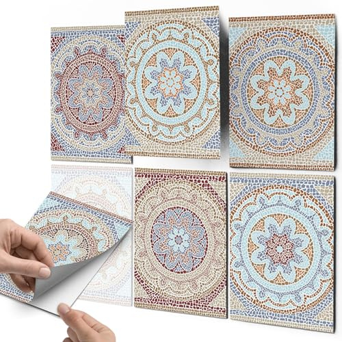 CREATISTO Klebefliesen Stickerfliesen Fliesenfolie - Aufkleber Sticker für Wandfliesen I Klebefliesen Deko Folien für Fliesen in Küche u. Bad/Badezimmer (20x25 cm I 6 -Teilig)