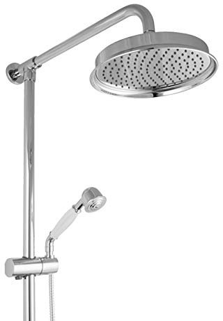 PaulGurkes Aufputz Regendusche Retro Nostalgie Landhausstil Vintage Duschsystem 2 Wege Umsteller Handbrause Kopfbrause Regenbrause