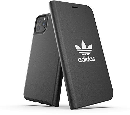 adidas Originals Kompatibel mit iPhone 11 Pro Max Hülle, Folio Schutz Booklet Handyhülle - Schwarz