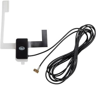 alca® Scheibenantenne DAB+ Aktiv-Verstärker für Digitalradio im Pkw | Glasklares Digitalradio ohne Rauschen, Selbstklebende Montage, SMB Winkelstecker weiblich 90 Grad, Kabel mit 3 m Länge