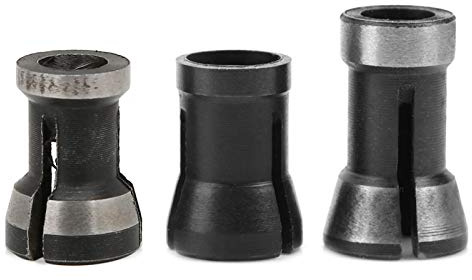Schnellarbeitsstahl Spannzangen Adapter Set 3 Stück | Aufnahme für Graviermaschine Schneidemaschine, Fräser Holzfräskopf, Präzisionsspannfutter für Holzbearbeitung
