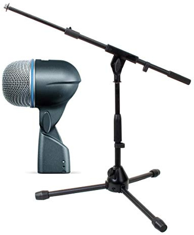 Shure Beta 52A Bassmikrofon Set inkl. Stativ, 6 mV, Gewicht: 605 g | Optimierter Frequenzgang speziell für Bassdrum und tieffrequente Instrumentenabnahme, Übertragungsbereich: 20 Hz bis 10 kHz