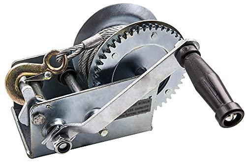 maXpeedingrods Handseilwinde 1500 kg Manuelle Winde 10 m Seilwinde Handwinde Seilzug Handseilwinde Bootswinde 10 Meter Drahtseil Winde Anhänger Handwinde mit Haken