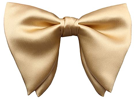 Lovacely Herrfluga av satin, siden, enfärgad, formell, smoking, stor fluga, C-champagne, En Storlek