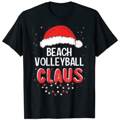 Beach Volleyball Claus Weihnachtsmann Kostüm Outfit T-Shirt