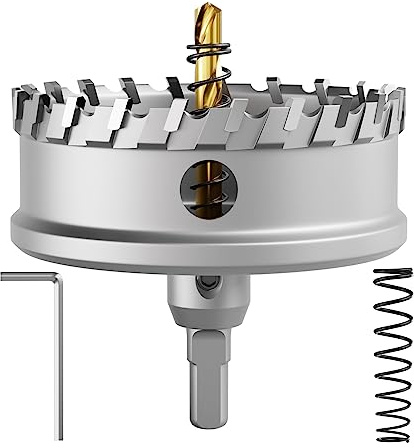 CSOOM Upgrade Hochleistungs-Hartmetall-Lochsäge,TCT Lochschneider.Edelstahl und Metallgitter sind die ideale Wahl(95mm)