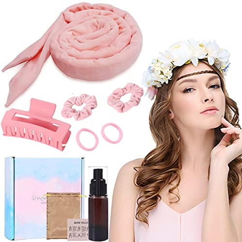 Lockenband über Nacht, Heatless Curls, Lockenwickler Ohne Hitze | Große Locken mit rutschfestem Stirnband – für langes und mittleres Haar, DIY-Frisurenset