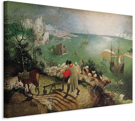 murando - Wandbilder XXL Pieter Bruegel Sturz des Ikarus 120x80 cm 1 tlg - Wand Deko Vlies Leinwand Bilder Groß Wanddeko Wohnzimmer Schlafzimmer Kunstdrucke Abstrakt l-G-10038-b-a