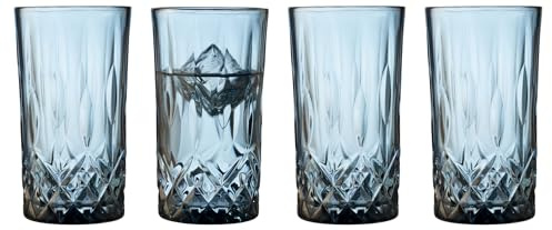 Lyngby Glas Sorrento Highball Glass 38 cl 4 Pieces Blue