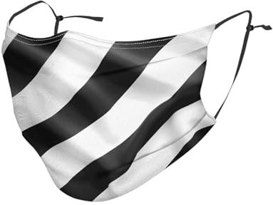 YYHHAOFA Staubmaske für Erwachsene, weich, atmungsaktiv, geeignet für Camping, Laufen, Reisen, den täglichen Gebrauch, schwarz-weiße Formel, karierte Flaggen, Muster, 10 Stück
