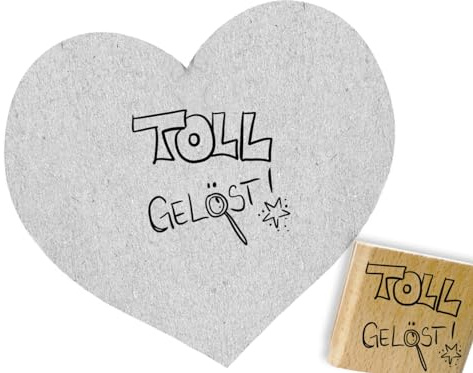 Lehrerstempel - STEMPEL personalisiert - Toll gelöst - Textstempel Lob Motvation für Grundschule, Kindergarten - Geschenk Erzieher und Lehrer