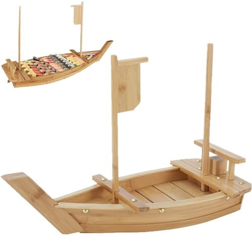 Barco De Sushi De Madera, Platos Ecológicos para Barco, Bandejas para Barco De Sushi, Bandeja para Servir En Restaurante, Plato para Barco De Comida Rápida, Bandeja para Aperitivos