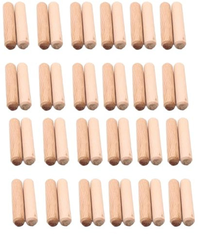 VUIUYOIES 50 pezzi di artigianato fai-da-te reso facile con tasselli in legno tondo naturale perni di centraggio in legno tasselli in legno asta tasselli in legno