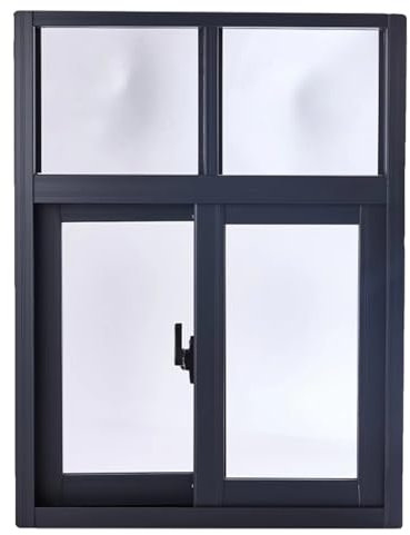 HJLKDYM Schiebefenster, Doppelschiebefenster Aus Gehärtetem Vinyl, Allzweckfenster, Wohnmobilfenster, Geeignet Für Schlafzimmer, Keller, Küche, Abstellraum(Grey,60x60cm)