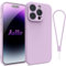 Andwing For iPhone 15 Pro Max Case,Silicone Case Soft Ultra For iPhone 15 Pro Max Phone Case Slim Protective Shockproof Cover Scratch-Resistant Microfiber Lining, 6.1 Grass Purple
