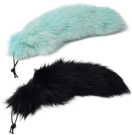 Nocyclonic 2 Pieces Fuchsschwanz Anhänger 40cm Tail, Schlüsselanhänger Für, Pelziger Schlüsselanhänger Mit Schwanz für Handtaschen -Cosplay (27)