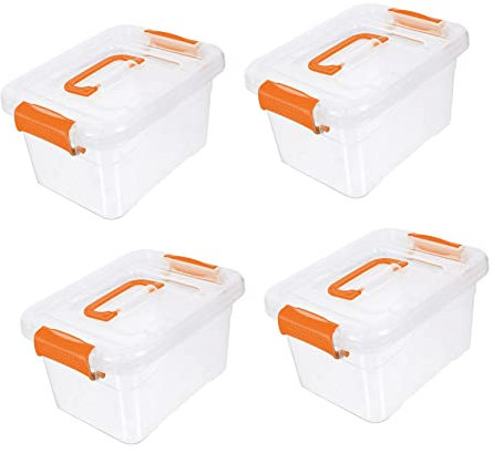 WATIIFUFU 4stücke Transparente Mehrzweck-organizer-box Mit Deckel Tragbare Für Schreibtisch Zur Aufbewahrung Von Schreibwaren Kosmetika Und Snacks Praktische Aufbewahrungsbox Für Verschieden