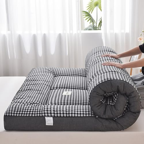 YOUGANG Japanische Futon-Matratze, Polyester, doppelt, fest, Grau, 90 x 200 cm