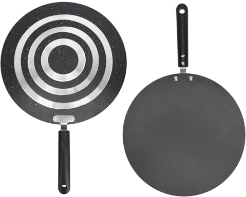 Nonstick Crepe Pan, 30 Cm Comales Para Tortillas Grillpanna för Gasspis, Schweizisk Granitbeläggning Dosa Pan med Stay Cool-handtag