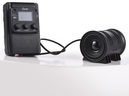 Rankomu guitarpickupwithvolumecontrol GGP-04 Akustikgitarre, IR-Vibration-Tonabnehmer, LCD-Display, Gitarren-Tonabnehmer mit Reverb-Verzögerungseffekten, Stimmgerät für 36-42 Zoll Konzertgitarre und