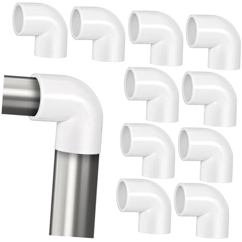 VILLCASE Set 10 Pezzi Raccordi per Tubi in Pvc a Gomito 90 Gradi per Tubi Flessibili, Connettori in Plastica Resistenti alla Pressione, Accessori Idraulici per Sistemi di Irrigazione