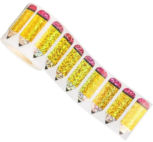 Fituenly Pegatinas con Forma De Lápiz, 500 Unidades, Etiquetas Autoadhesivas De Papel, Pegatinas Decorativas para Tablones De Anuncios, Pegatinas para Vuelta, Pegatinas para Manualidades, Álbumes De