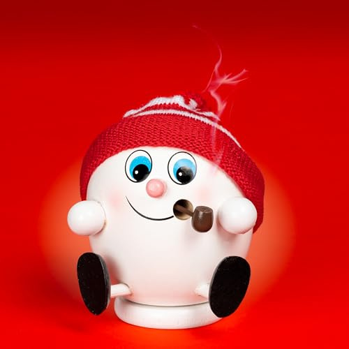 SIKORA Besondere Räuchermännchen Holz Räucherfigur Deko Weihnachtsfigur, Farbe/Modell:Schneeball - RM-S03