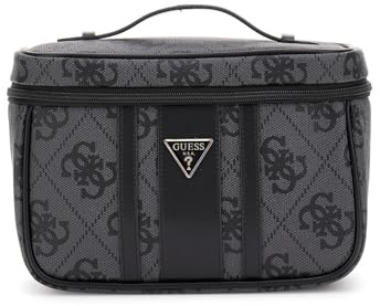 GUESS Kosmetiktasche Erenia Toiletry Train Case Coal Logo dunkelgrau