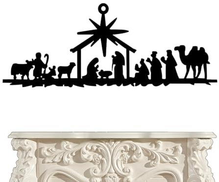Krippenschild aus Metall - Heiliges Abendessen, Weihnachtsfiguren