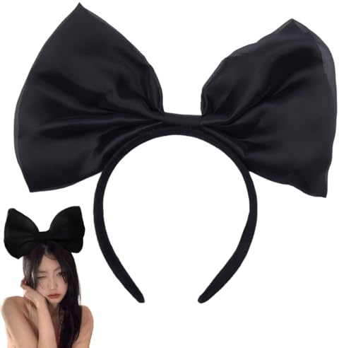 Guqqeuc Serre-Tête Avec Nœud Noir Pour Femmes Filles Accessoire De Cheveux Pour Noël Anniversaire Bandeau Noel Pour Fête Fin D'année Couvre-Chef Géant Pour Halloween Cosplay Serre-Tête Avec Nœud