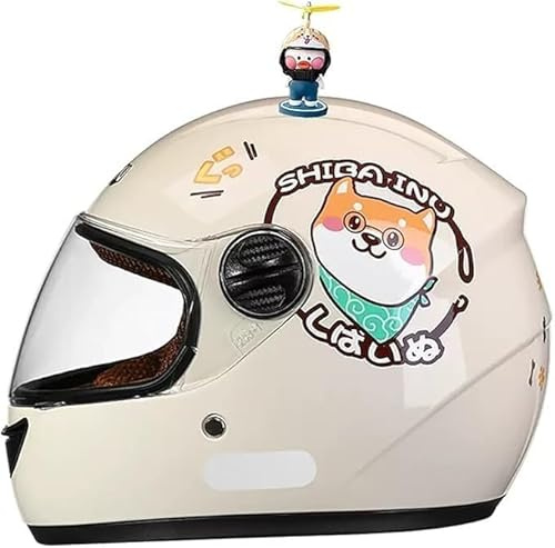 Caimcie Casco Integral de Motocicleta para niños, homologado por ECE/Dot, con Visera y Bufanda extraíble, para niños y niñas de 3 a 12 años. L,48-55CM